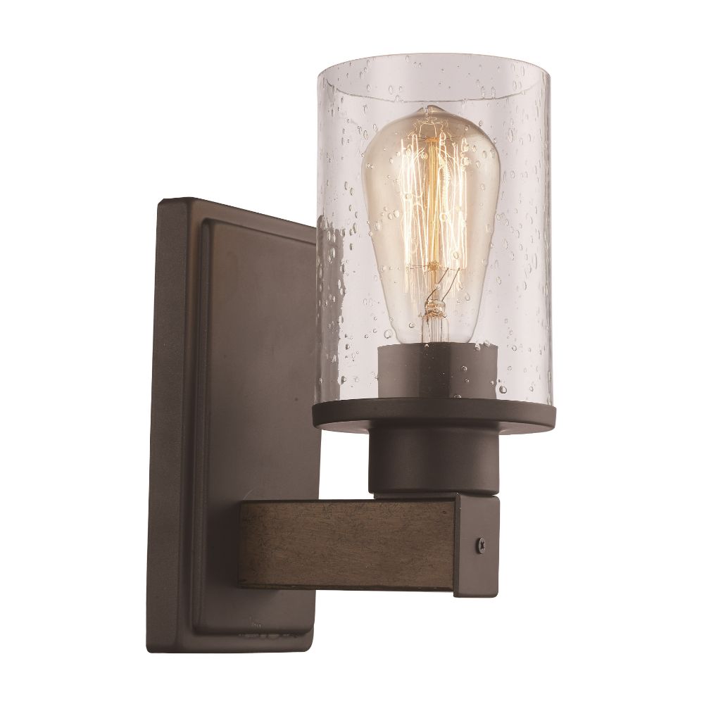 Trans Globe Lighting 21841 ROB 1LT Seeded Rustic Wall Sconce in Rubbed Oil Bronze